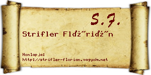 Strifler Flórián névjegykártya